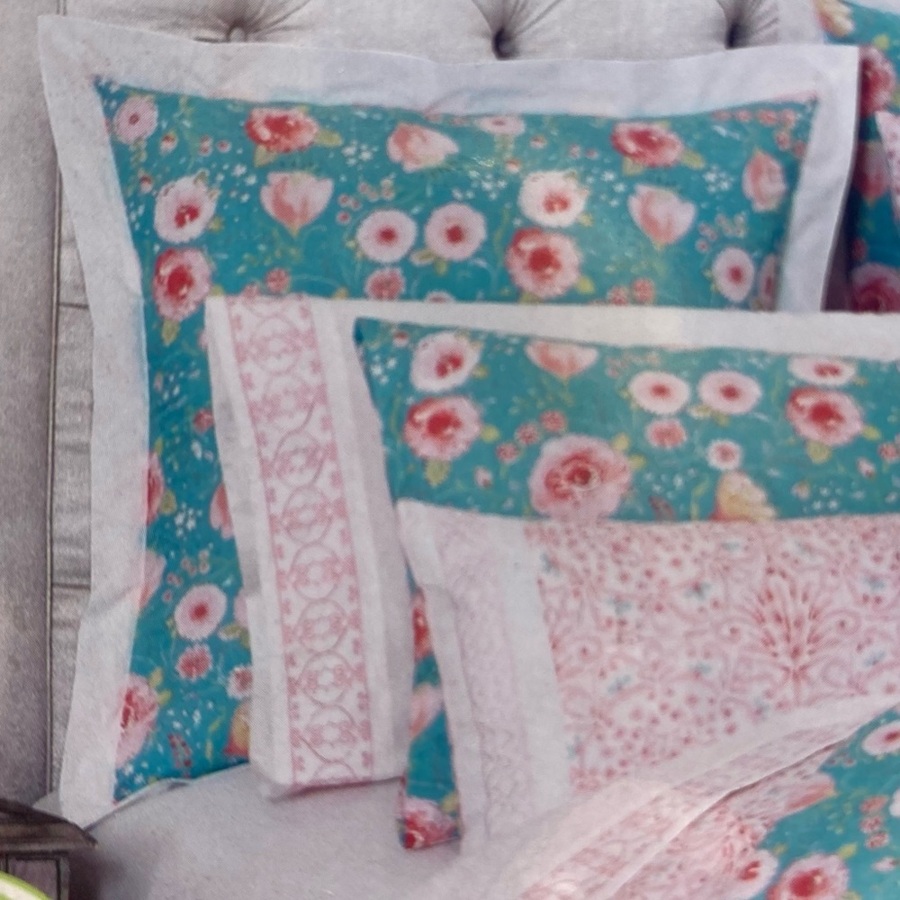Dena Home Euro Pillow Sham Kiera 26” x 26” Floral Cotton Shabby CottageCore New - Picture 6 of 6